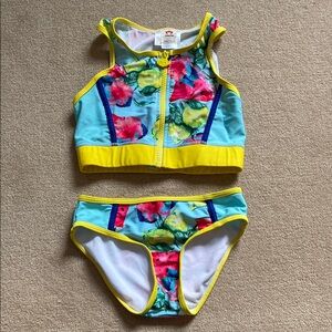Appaman - Floral Kids Swim Set - Blue and Yellow - size 7
